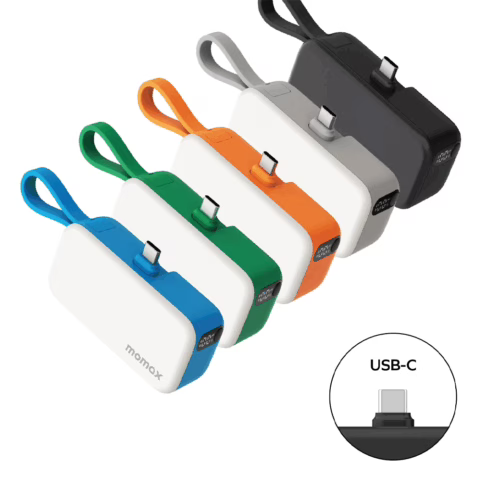 Momax รุ่น 1-Power Mini หัวชาร์จ USB-C - พาวเวอร์แบงค์ความจุ 5000 mAh - สี White