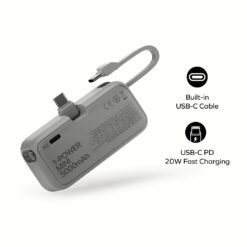 Momax รุ่น 1-Power Mini หัวชาร์จ USB-C - พาวเวอร์แบงค์ความจุ 5000 mAh - สี White