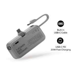 Momax รุ่น 1-Power Mini หัวชาร์จ USB-C - พาวเวอร์แบงค์ความจุ 5000 mAh - สี Green
