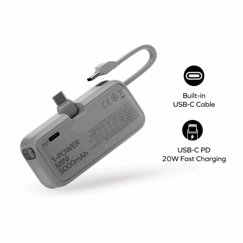Momax รุ่น 1-Power Mini หัวชาร์จ USB-C - พาวเวอร์แบงค์ความจุ 5000 mAh - สี White