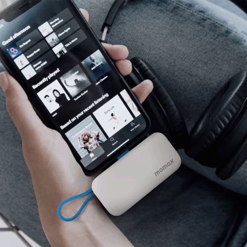 Momax รุ่น 1-Power Mini หัวชาร์จ USB-C - พาวเวอร์แบงค์ความจุ 5000 mAh - สี White