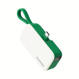 Momax รุ่น 1-Power Mini หัวชาร์จ USB-C - พาวเวอร์แบงค์ความจุ 5000 mAh - สี Green