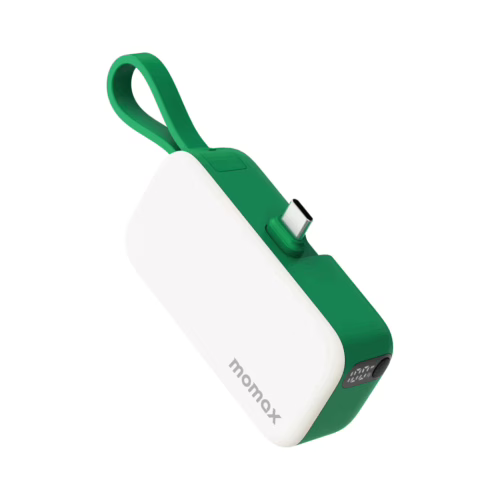 Momax รุ่น 1-Power Mini หัวชาร์จ USB-C - พาวเวอร์แบงค์ความจุ 5000 mAh - สี Green