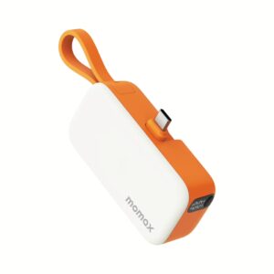 Momax รุ่น 1-Power Mini หัวชาร์จ USB-C - พาวเวอร์แบงค์ความจุ 5000 mAh - สี Orange