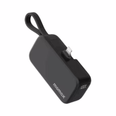 Momax รุ่น 1-Power Mini หัวชาร์จ Lightning - พาวเวอร์แบงค์ความจุ 5000 mAh - สี Black