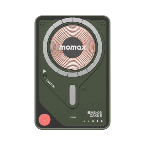 Momax รุ่น 1-Power X Pro with Stand (5000mAh) - พาวเวอร์แบงค์ไร้สาย+Built-in USB-C - สี MS-06F-Green (Limited Edition)