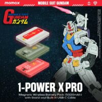 Momax รุ่น 1-Power X Pro with Stand (5000mAh) - พาวเวอร์แบงค์ไร้สาย+Built-in USB-C - สี MS-06F-Green (Limited Edition)