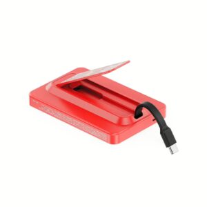 Momax รุ่น 1-Power X Pro with Stand (5000mAh) - พาวเวอร์แบงค์ไร้สาย+Built-in USB-C - สี MS-06S-Red (Limited Edition)