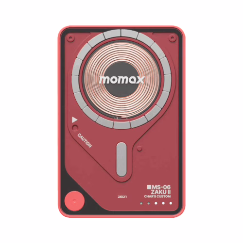 Momax รุ่น 1-Power X Pro with Stand (5000mAh) - พาวเวอร์แบงค์ไร้สาย+Built-in USB-C - สี MS-06S-Red (Limited Edition)