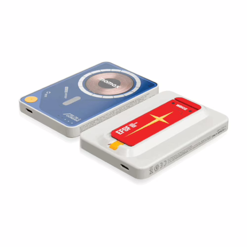 Momax รุ่น 1-Power X Pro with Stand (5000mAh) - พาวเวอร์แบงค์ไร้สาย+Built-in USB-C - สี RX-78-2-White (Limited Edition)