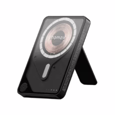 Momax รุ่น 1-Power X Pro with Stand (5000mAh) - พาวเวอร์แบงค์ไร้สาย+Built-in USB-C - สี Black