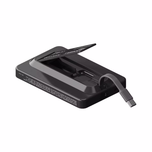 Momax รุ่น 1-Power X Pro with Stand (5000mAh) - พาวเวอร์แบงค์ไร้สาย+Built-in USB-C - สี Black