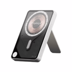 Momax รุ่น 1-Power X Pro with Stand (5000mAh) - พาวเวอร์แบงค์ไร้สาย+Built-in USB-C - สี White