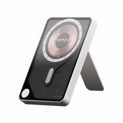 Momax รุ่น 1-Power X Pro with Stand (5000mAh) - พาวเวอร์แบงค์ไร้สาย+Built-in USB-C - สี White