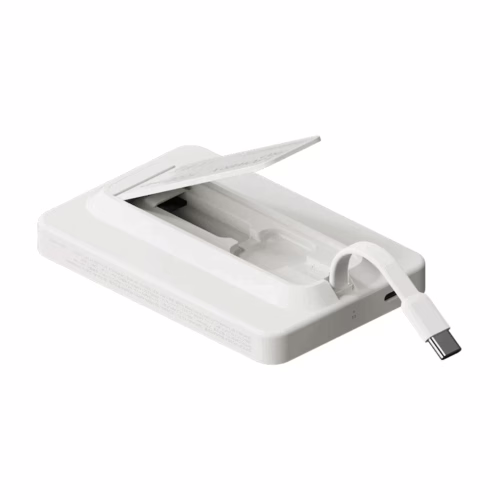 Momax รุ่น 1-Power X Pro with Stand (5000mAh) - พาวเวอร์แบงค์ไร้สาย+Built-in USB-C - สี White