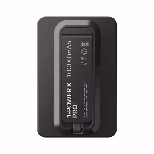 Momax รุ่น 1-Power X Pro+ with Stand (10000mAh) - พาวเวอร์แบงค์ไร้สาย+Built-in USB-C - สี Black