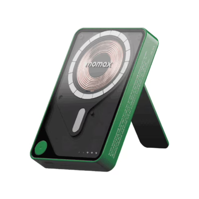 Momax รุ่น 1-Power X Pro+ with Stand (10000mAh) - พาวเวอร์แบงค์ไร้สาย+Built-in USB-C - สี Green