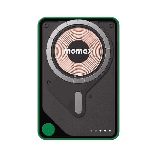Momax รุ่น 1-Power X Pro+ with Stand (10000mAh) - พาวเวอร์แบงค์ไร้สาย+Built-in USB-C - สี Green