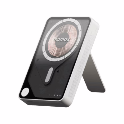 Momax รุ่น 1-Power X Pro+ with Stand (10000mAh) - พาวเวอร์แบงค์ไร้สาย+Built-in USB-C - สี White