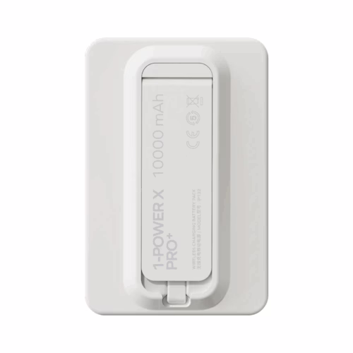 Momax รุ่น 1-Power X Pro+ with Stand (10000mAh) - พาวเวอร์แบงค์ไร้สาย+Built-in USB-C - สี White