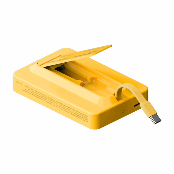Momax รุ่น 1-Power X Pro+ with Stand (10000mAh) - พาวเวอร์แบงค์ไร้สาย+Built-in USB-C - สี Yellow