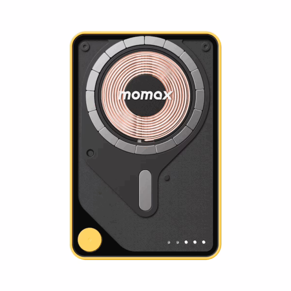 Momax รุ่น 1-Power X Pro+ with Stand (10000mAh) - พาวเวอร์แบงค์ไร้สาย+Built-in USB-C - สี Yellow