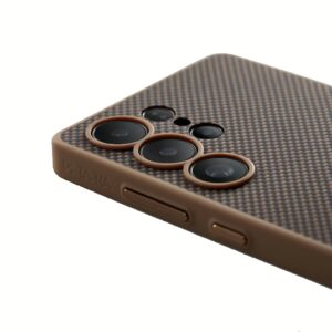 Pitaka รุ่น PIN Button - เคส Galaxy S25 Ultra - สี Black/Gold