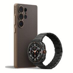 Pitaka รุ่น PIN Button - เคส Galaxy S25 Ultra - สี Black/Gold