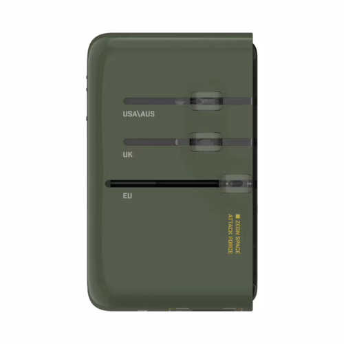 Momax หัวชาร์จ+หัวแปลงปลั๊กไฟ รุ่น 1-World+ Flow 4-Port 35W พร้อมสาย USB-C ในตัว - ลาย MS-06F-Green