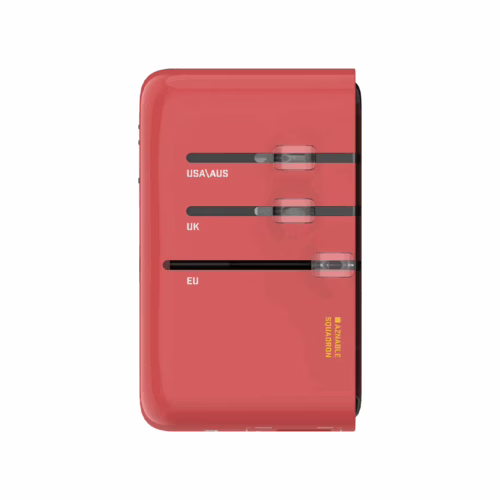 Momax หัวชาร์จ+หัวแปลงปลั๊กไฟ รุ่น 1-World+ Flow 4-Port 35W พร้อมสาย USB-C ในตัว - ลาย MS-06S-Red