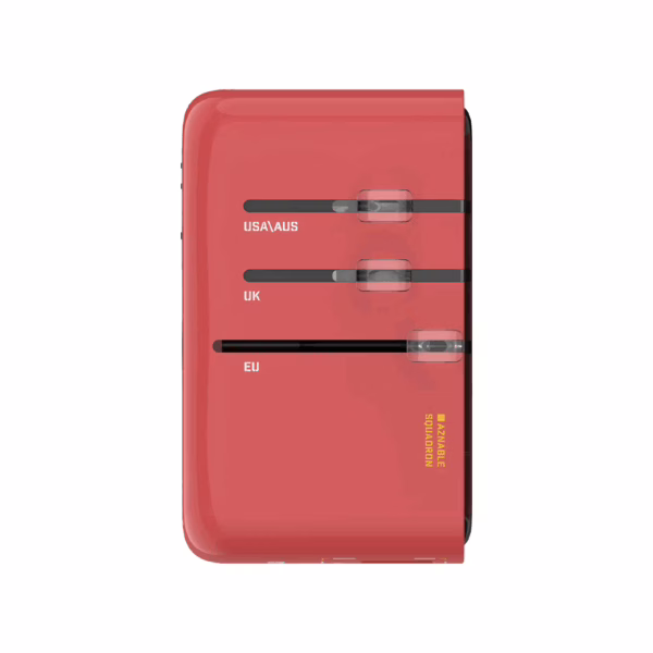 Momax หัวชาร์จ+หัวแปลงปลั๊กไฟ รุ่น 1-World+ Flow 4-Port 35W พร้อมสาย USB-C ในตัว - ลาย MS-06S-Red