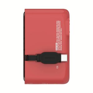 Momax หัวชาร์จ+หัวแปลงปลั๊กไฟ รุ่น 1-World+ Flow 4-Port 35W พร้อมสาย USB-C ในตัว - ลาย MS-06S-Red