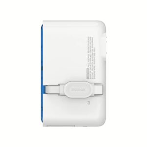 Momax หัวชาร์จ+หัวแปลงปลั๊กไฟ รุ่น 1-World+ Flow 4-Port 35W พร้อมสาย USB-C ในตัว - ลาย RX-78-2-White