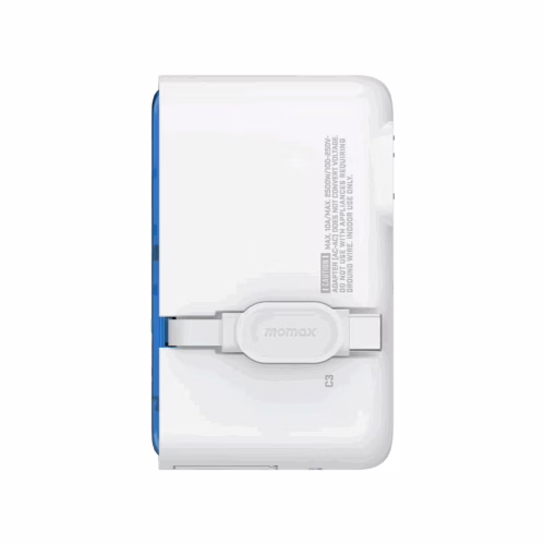 Momax หัวชาร์จ+หัวแปลงปลั๊กไฟ รุ่น 1-World+ Flow 4-Port 35W พร้อมสาย USB-C ในตัว - ลาย RX-78-2-White