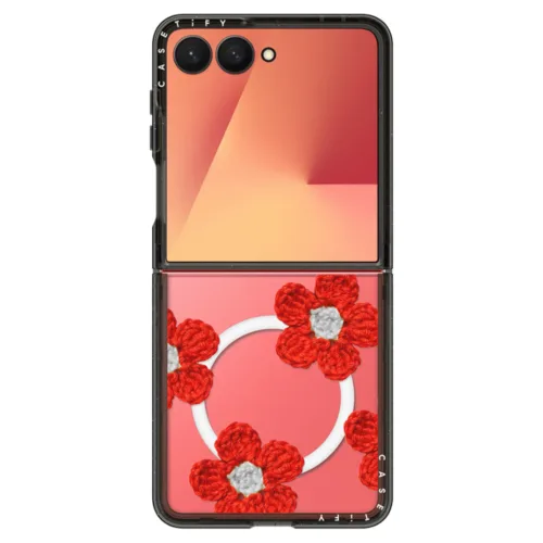 Casetify รุ่น Impact Case with Magnetic - เคส Galaxy Z Flip 7 - ลาย Chrochet Red