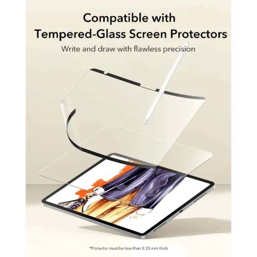 ESR รุ่น Paper-Feel Magnetic Screen Protector - ฟิล์มหน้าจอ iPad 11" (A16/2025), iPad 10.9" (10th/2022) - สี Clear
