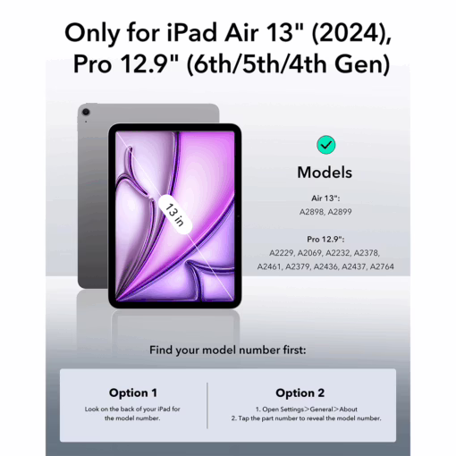 ESR รุ่น Rebound Magnetic Case - เคส iPad Air 13" (2025/2024) - สี Navy Blue