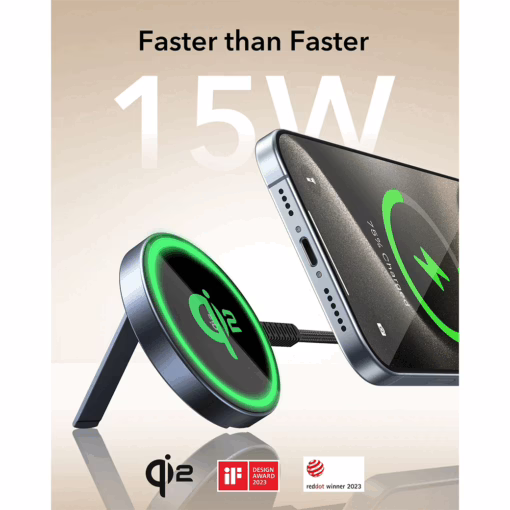 ESR รุ่น Qi2 Mini Wireless Charger (Halolock) - แท่นชาร์จไร้สาย - สี Black