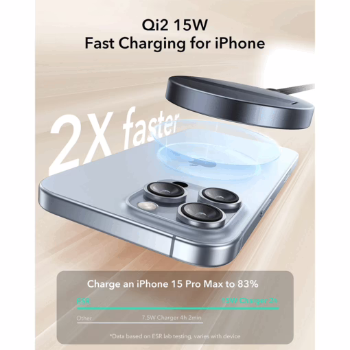 ESR รุ่น Qi2 Mini Wireless Charger (Halolock) - แท่นชาร์จไร้สาย - สี Black