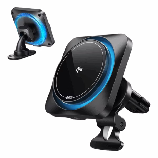 ESR รุ่น Qi2 Wireless Car Charger with CryoBoost (HaloLock) - แท่นชาร์จไร้สายในรถ - สี Frosted Onyx