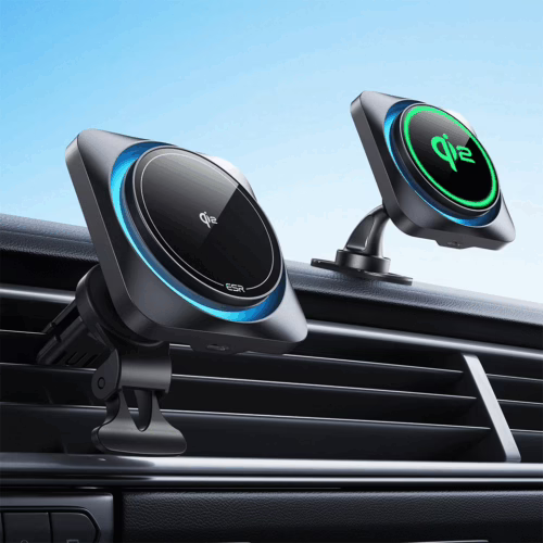 ESR รุ่น Qi2 Wireless Car Charger with CryoBoost (HaloLock) - แท่นชาร์จไร้สายในรถ - สี Frosted Onyx