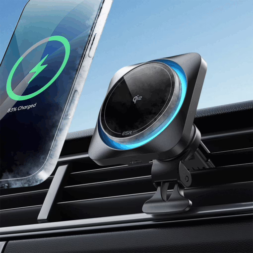ESR รุ่น Qi2 Wireless Car Charger with CryoBoost (HaloLock) - แท่นชาร์จไร้สายในรถ - สี Frosted Onyx