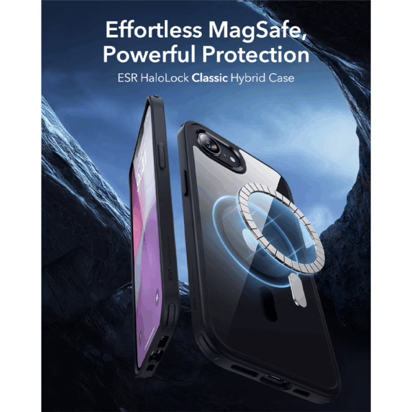 ESR รุ่น Classic Hybrid Case (HaloLock) - เคส iPhone 16e - สี Clear Black