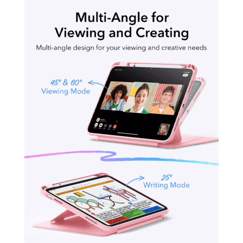 ESR รุ่น Flip Magnetic Case (Pencil Holder) - เคส iPad 11" (A16/2025), iPad 10.9" (10th/2022) - สี Pink