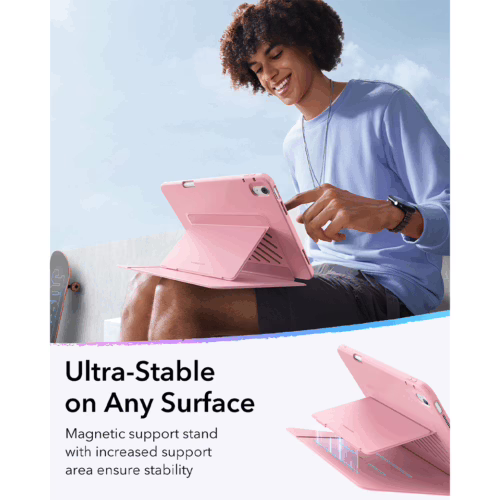 ESR รุ่น Flip Magnetic Case (Pencil Holder) - เคส iPad 11" (A16/2025), iPad 10.9" (10th/2022) - สี Pink