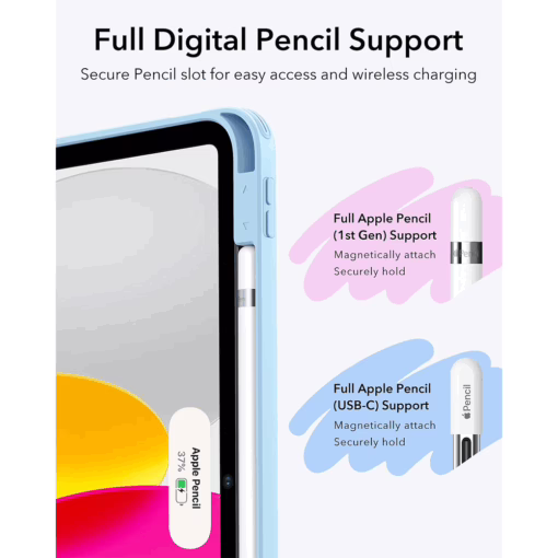 ESR รุ่น Flip Magnetic Case (Pencil Holder) - เคส iPad 11" (A16/2025), iPad 10.9" (10th/2022) - สี Sky Blue