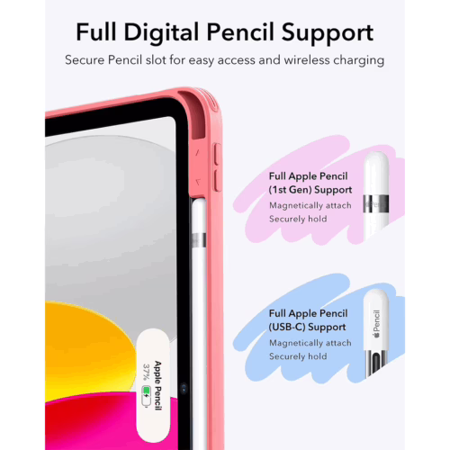 ESR รุ่น Flip Magnetic Case (Pencil Holder) - เคส iPad 11" (A16/2025), iPad 10.9" (10th/2022) - สี Watermelon Red