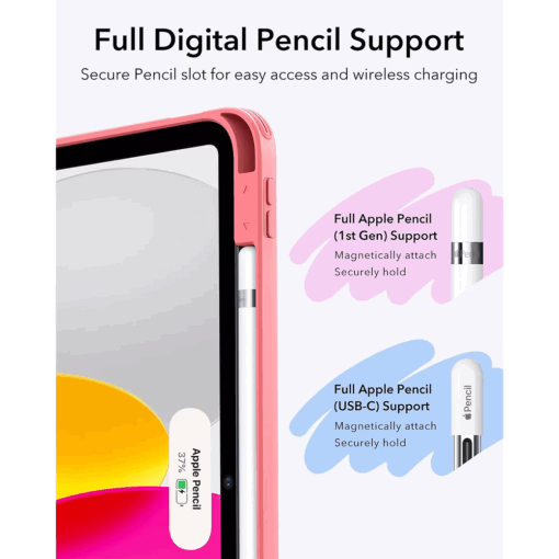 ESR รุ่น Flip Magnetic Case (Pencil Holder) - เคส iPad 11" (A16/2025), iPad 10.9" (10th/2022) - สี Watermelon Red