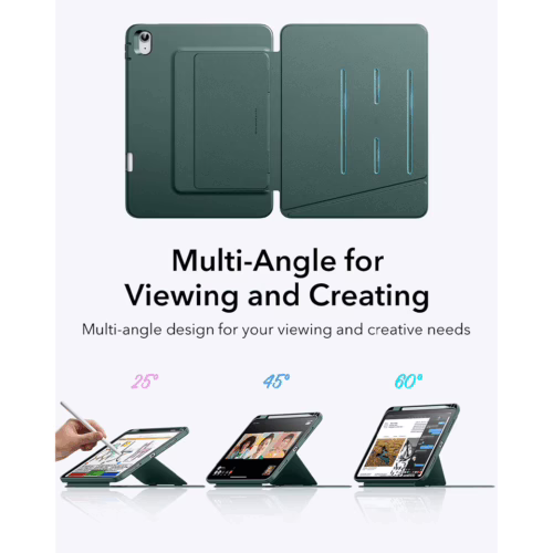 ESR รุ่น Flip Magnetic Case (Pencil Holder) - เคส iPad 11" (A16/2025), iPad 10.9" (10th/2022) - สี Midnight Green