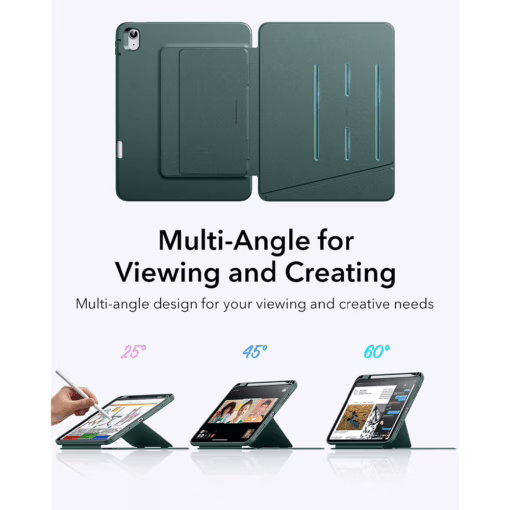 ESR รุ่น Flip Magnetic Case (Pencil Holder) - เคส iPad 11" (A16/2025), iPad 10.9" (10th/2022) - สี Midnight Green